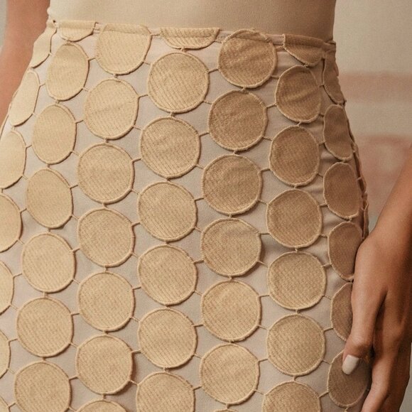 Camel Casual Women's Laser Cut Multi Circle Double Layered Skirt Maxi Outfit - Picture 4 of 7